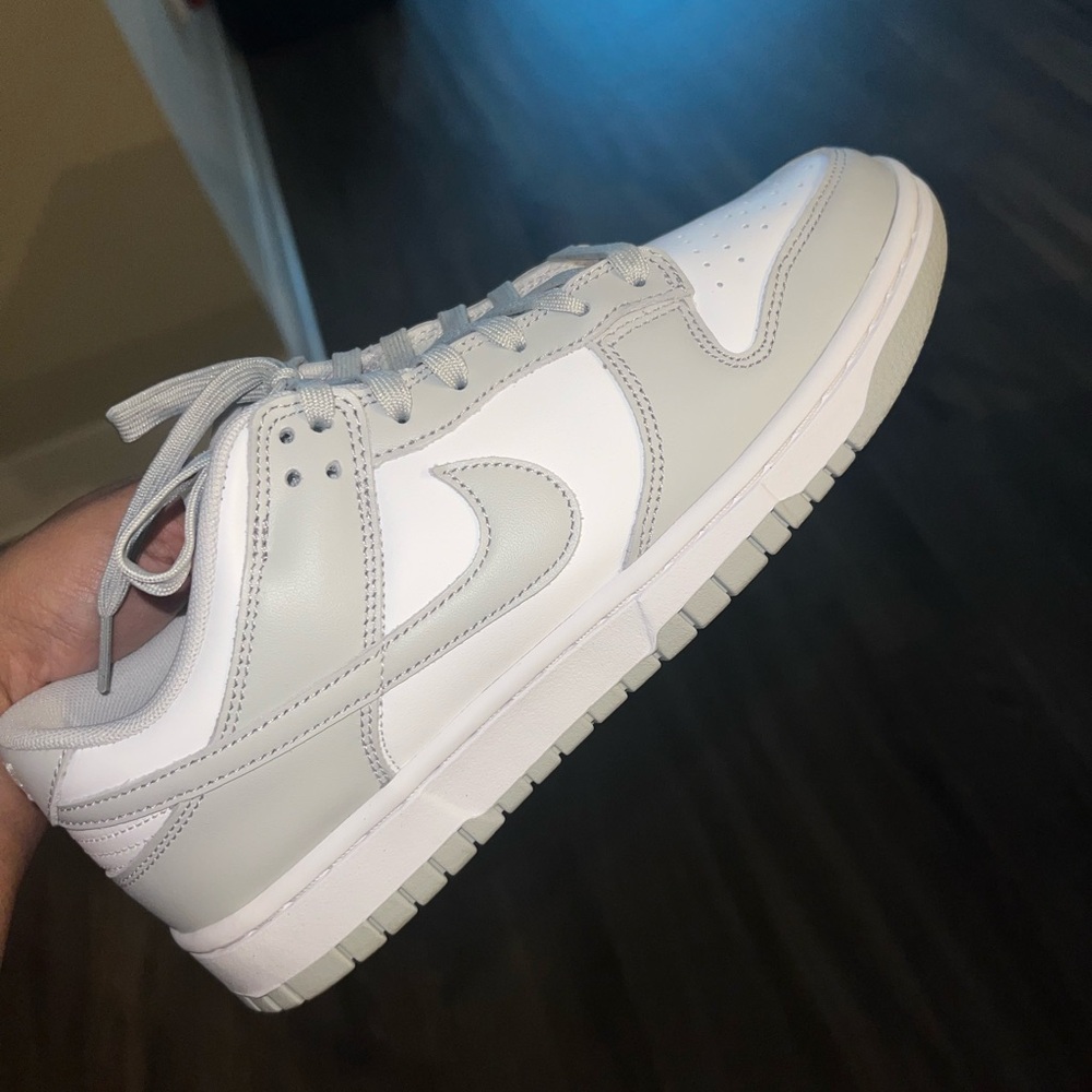 Grey and white Nike dunks